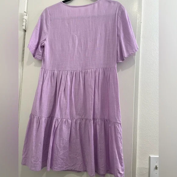 Lavender Button-Front Dress NWOT - Picture 2 of 4